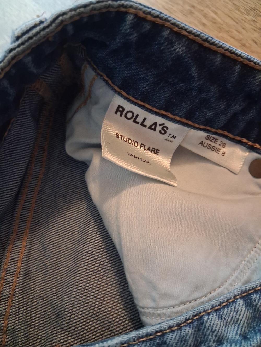 Rolla’s Studio Flare High Waist Jeans Medium Blue Womens Size 26 - Picture 6 of 8